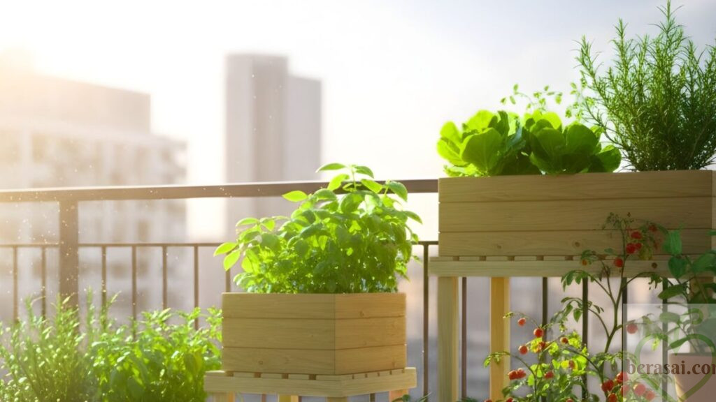 光が差し込むベランダ