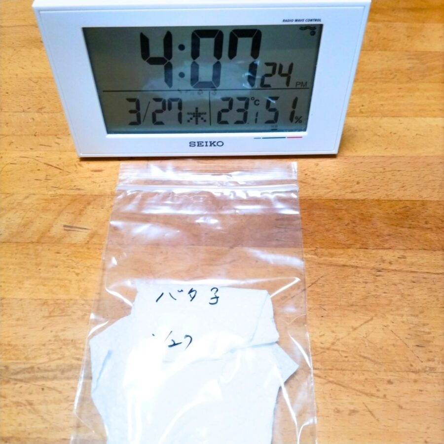 ジッパー袋に入れた種
初日