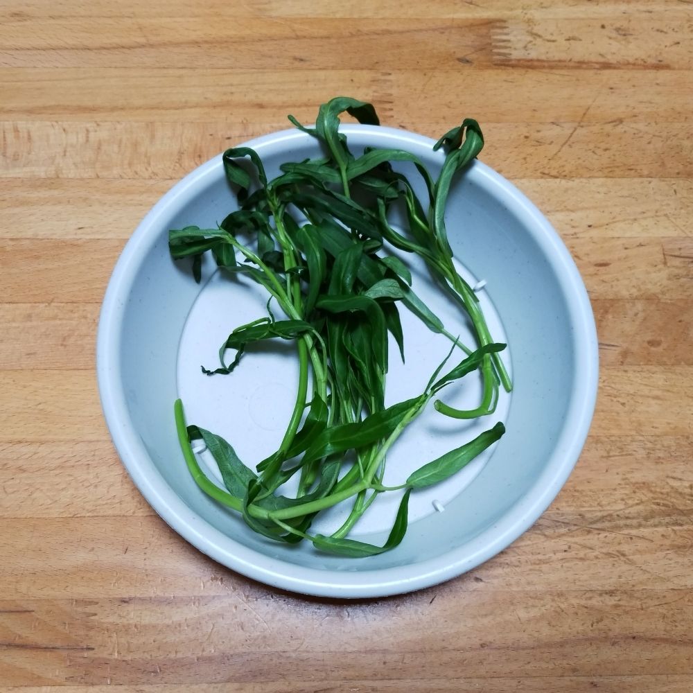摘心した空心菜