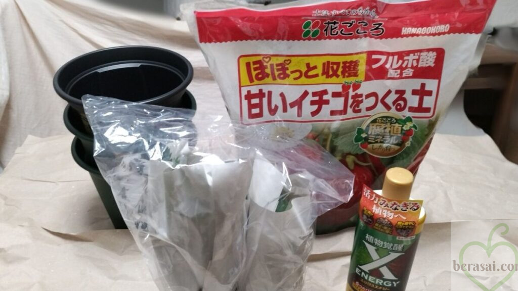 新しい苗と資材