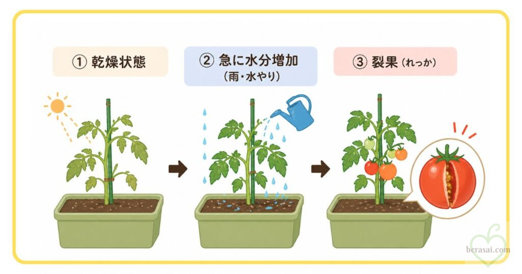 ミニトマトの裂果